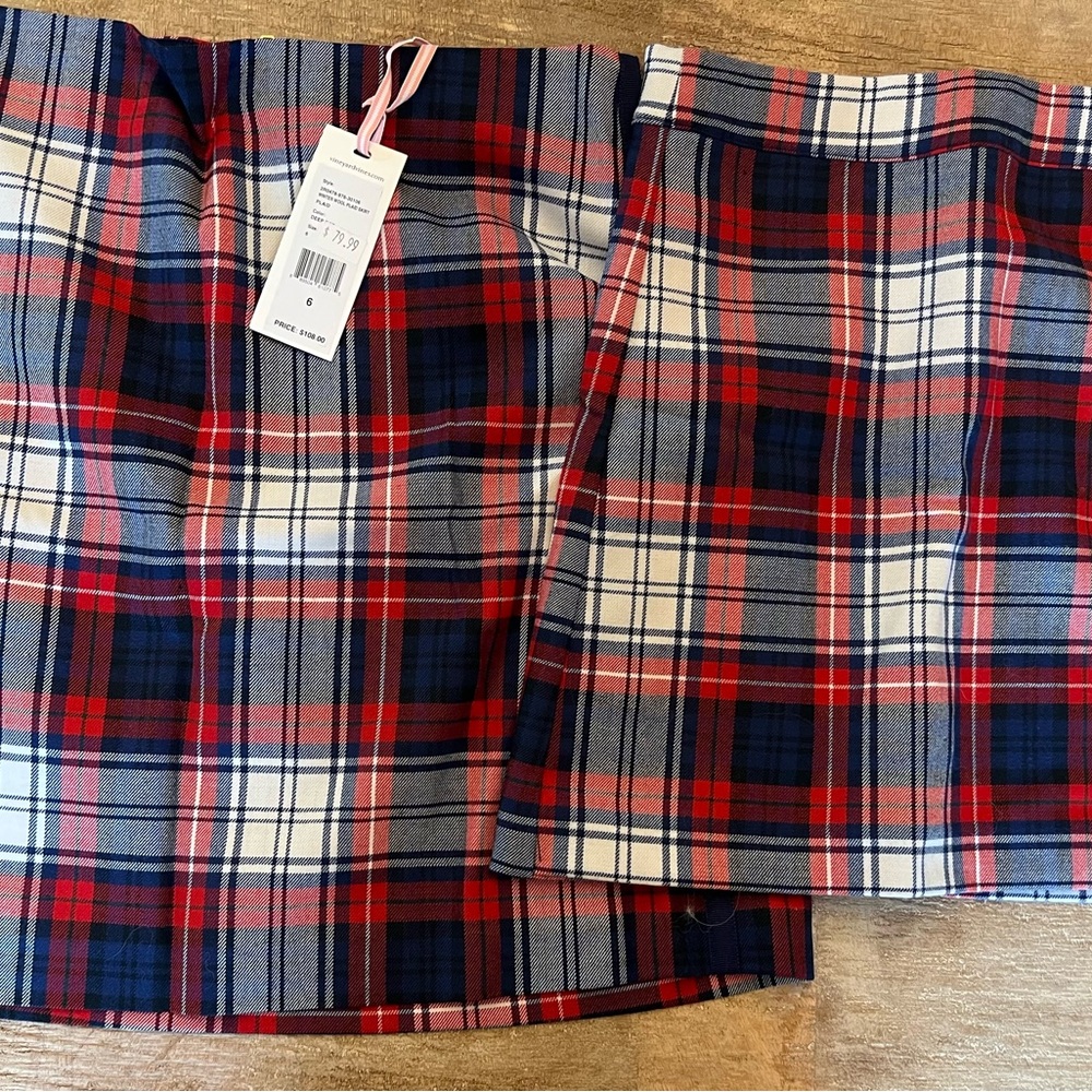 Vineyard Vines Red Plaid Skirt